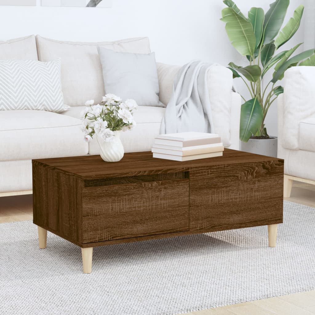 vidaXL Coffee Table Brown Oak 90x50x36.5 cm Engineered Wood