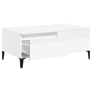 Konferenční stolek bílý s leskem 90x50x36,5 cm kompozitní dřevo - obrázek 7