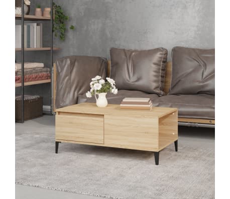 vidaXL Kavos staliukas, sonoma ąžuolo, 90x50x36,5cm, apdirbta mediena