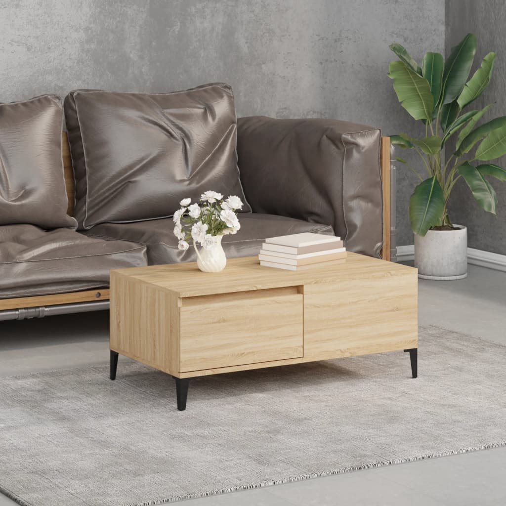 vida XL Couchtisch Sonoma-Eiche 90x 50x 36,5 cm Holzwerkstoff