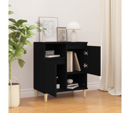 vidaXL &Scaron;oninė spintelė, juodos spalvos, 60x35x70cm, apdirbta mediena