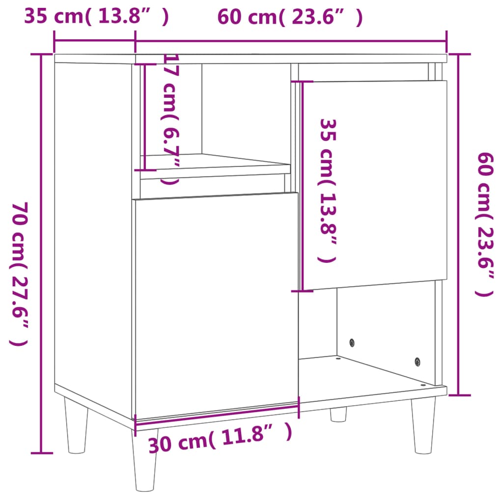 Komoda siva sonoma 60x35x70 cm inženirski les