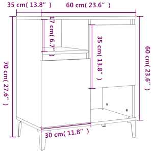 Příborník bílý s vysokým leskem 60x35x70 cm kompozitní dřevo - obrázek 10