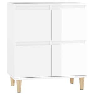 Příborník bílý s vysokým leskem 60x35x70 cm kompozitní dřevo - obrázek 2