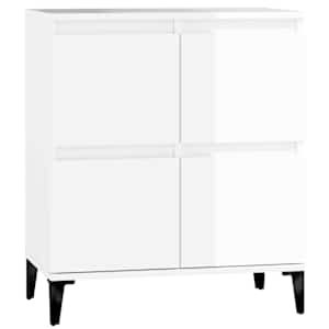 Příborník bílý s vysokým leskem 60x35x70 cm kompozitní dřevo - obrázek 2