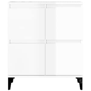 Příborník bílý s vysokým leskem 60x35x70 cm kompozitní dřevo - obrázek 6