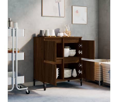 vidaXL Byrå brun ek 60x35x70 cm konstruerat trä