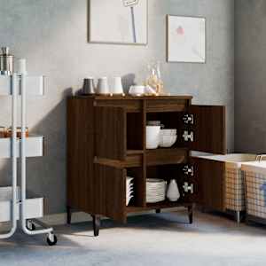 vidaXL Byrå brun ek 60x35x70 cm konstruerat trä