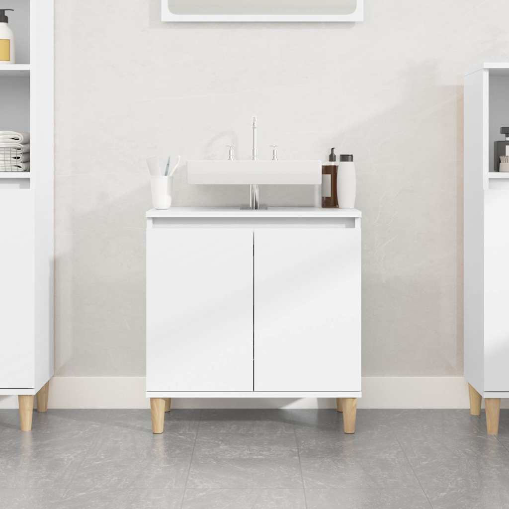 vidaXL Tvättställsskåp vit 58x33x60 cm konstruerat trä