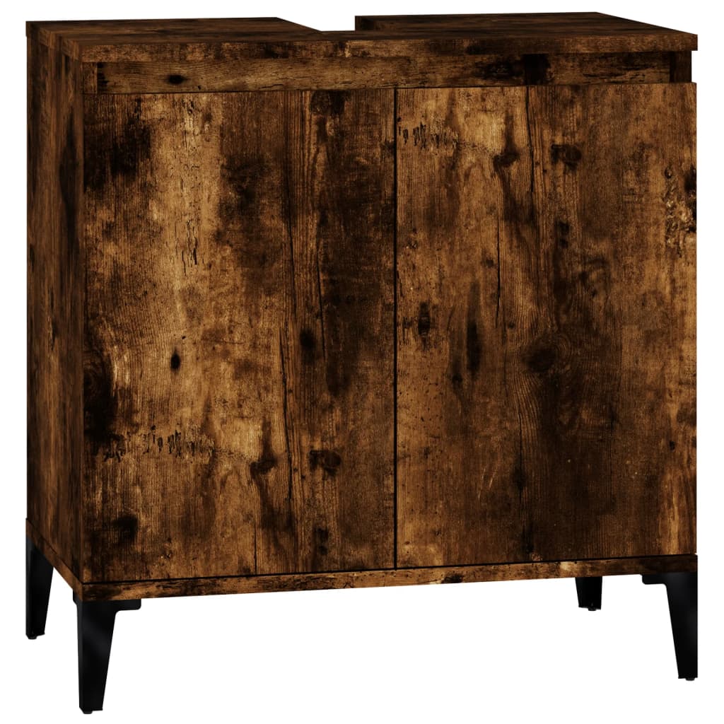 vidaXL Skříňka pod umyvadlo kouřový dub 58x33x60 cm kompozitní dřevo