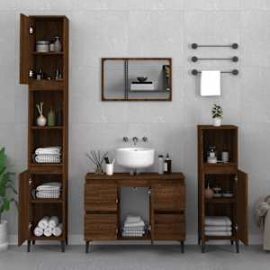 vidaXL Sink Cabinet Brown Oak 80x33x60 cm Engineered Wood
