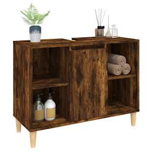 Skříňka pod umyvadlo kouřový dub 80x33x60 cm kompozitní dřevo - obrázek 4