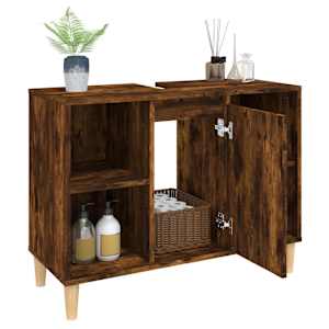 Skříňka pod umyvadlo kouřový dub 80x33x60 cm kompozitní dřevo - obrázek 5