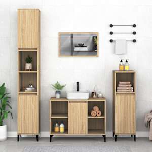 Skříňka pod umyvadlo dub sonoma 80x33x60 cm kompozitní dřevo - obrázek 1