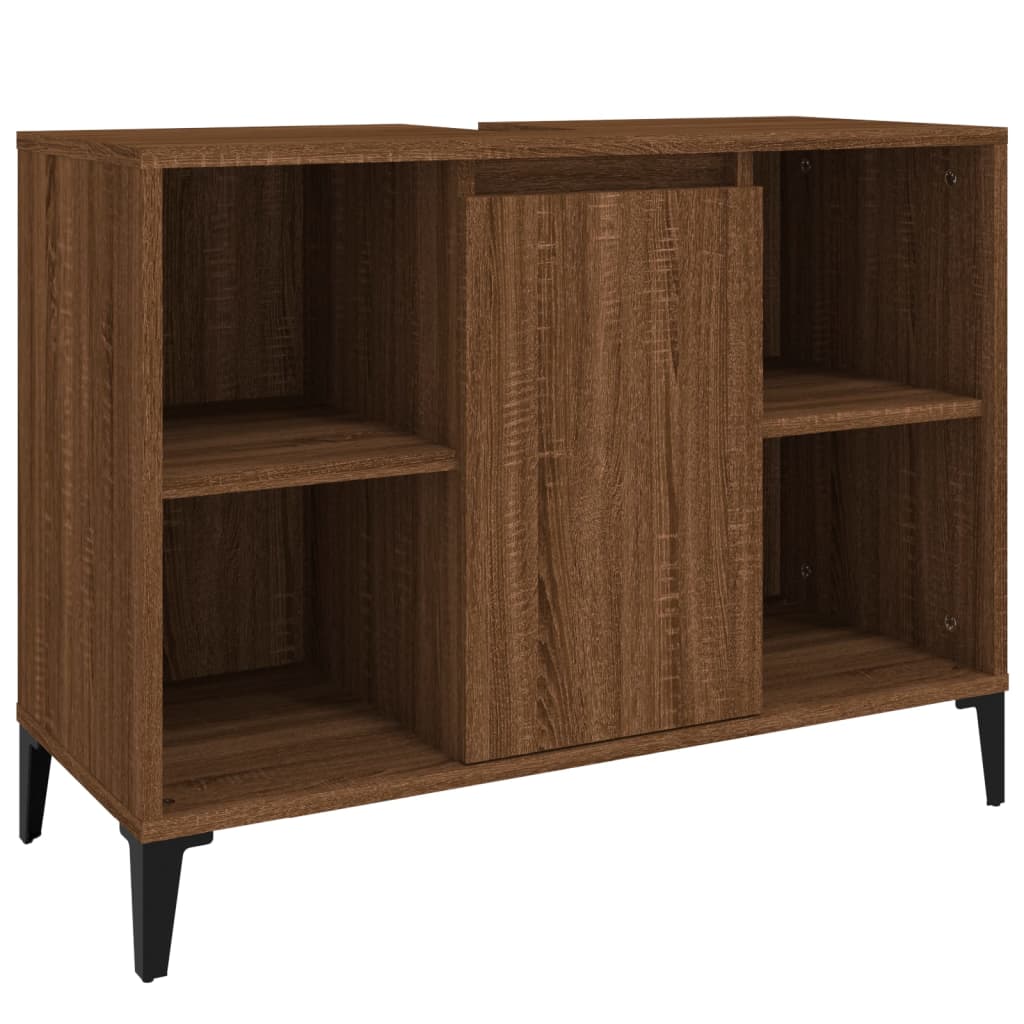 vidaXL Skříňka pod umyvadlo hnědý dub 80 x 33 x 60 cm kompozitní dřevo