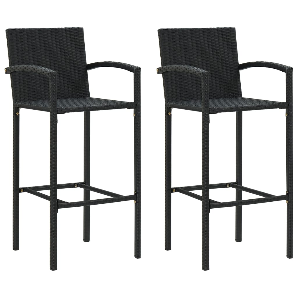 vidaXL Barstolar 2 st svart konstrotting