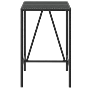 Zahradní stůl se skleněnou deskou černý 70x70x110 cm polyratan - obrázek 3