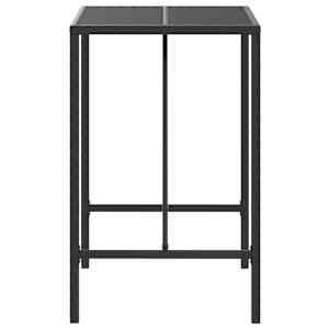 Zahradní stůl se skleněnou deskou černý 70x70x110 cm polyratan - obrázek 4