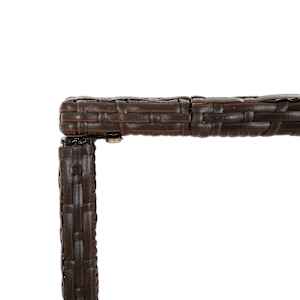 Barový stůl se skleněnou deskou hnědý 110x70x110 cm polyratan - obrázek 5