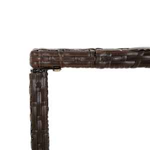 Barový stůl se skleněnou deskou hnědý 180x70x110 cm polyratan - obrázek 5