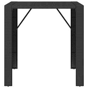 vidaXL Bartafel met glazen blad 105x80x110 cm poly rattan zwart