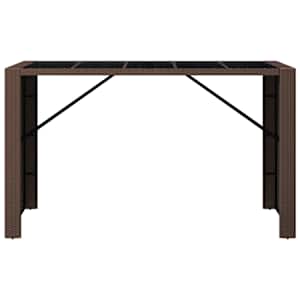 Barový stůl se skleněnou deskou hnědý 185x80x110 cm polyratan - obrázek 3