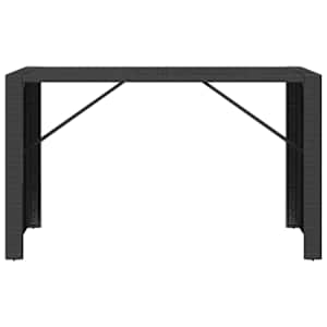 Barový stůl se skleněnou deskou černý 185x80x110 cm polyratan - obrázek 3