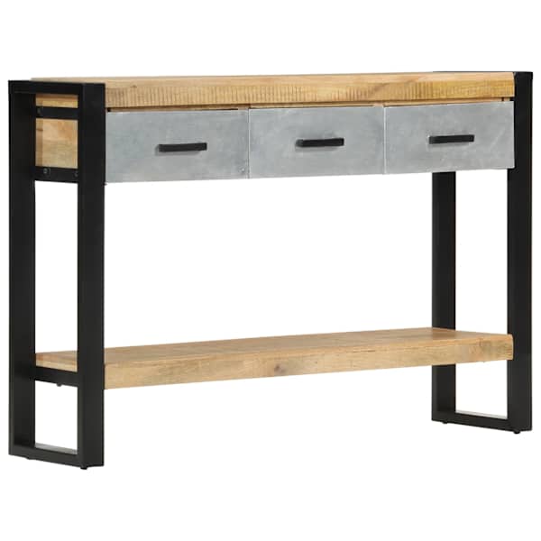 vidaXL konsoollaud, 110x30x76 cm, t&ouml;&ouml;tlemata mangopuit