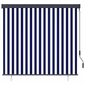 Roleta Modrá a bílá 180 x 250 cm Textil a hliník - obrázek 2