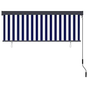 Roleta Modrá a bílá 180 x 250 cm Textil a hliník - obrázek 3