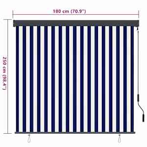 Roleta Modrá a bílá 180 x 250 cm Textil a hliník - obrázek 8