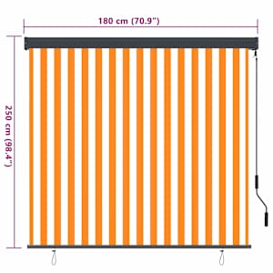 Roleta Bílá a oranžová 180 x 250 cm Textil a hliník - obrázek 8