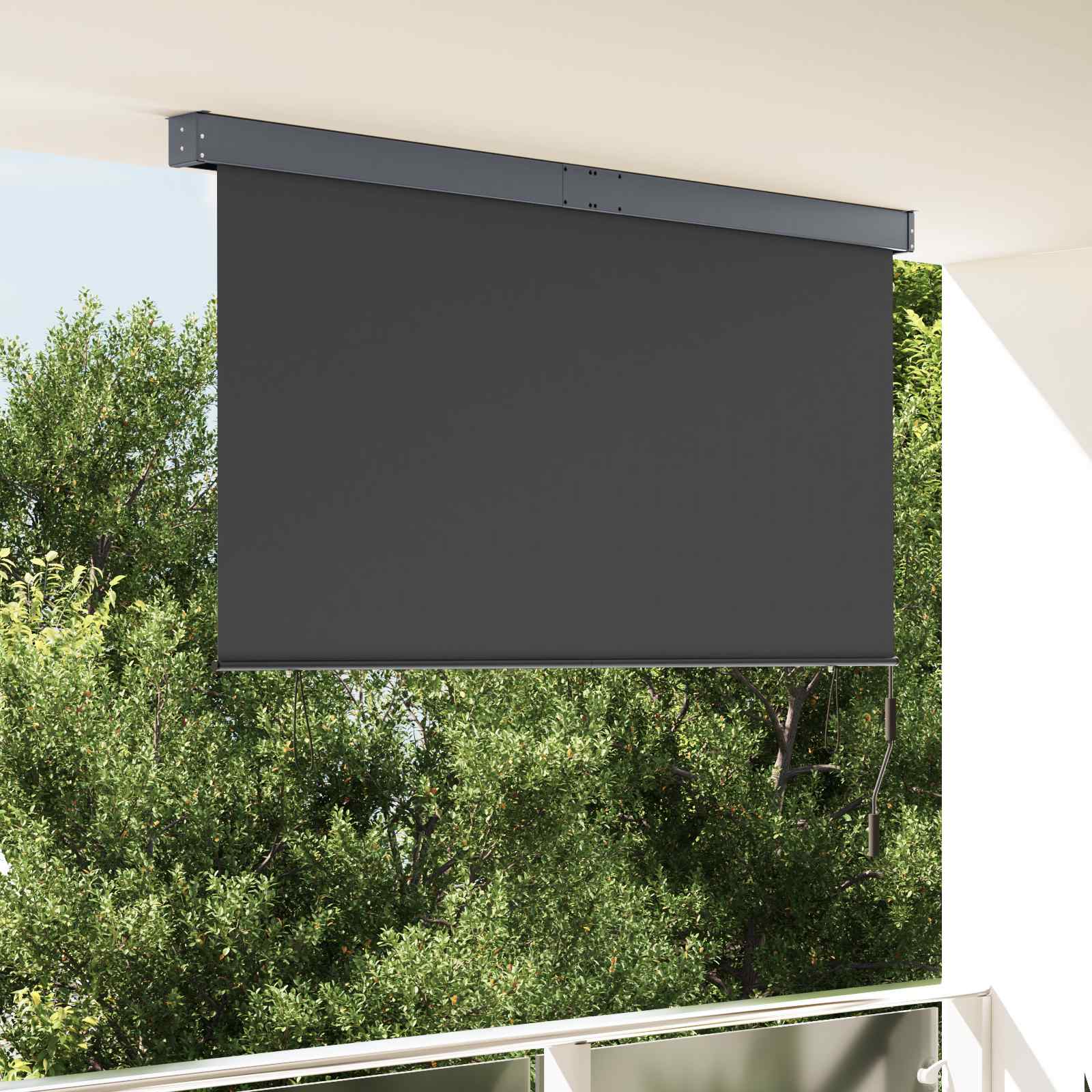 Udendørs rullegardin - antracit 180 × 250 cm i stof og aluminium
