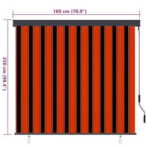 Roleta Oranžová a hnědá 180 x 250 cm Textil a hliník - obrázek 8