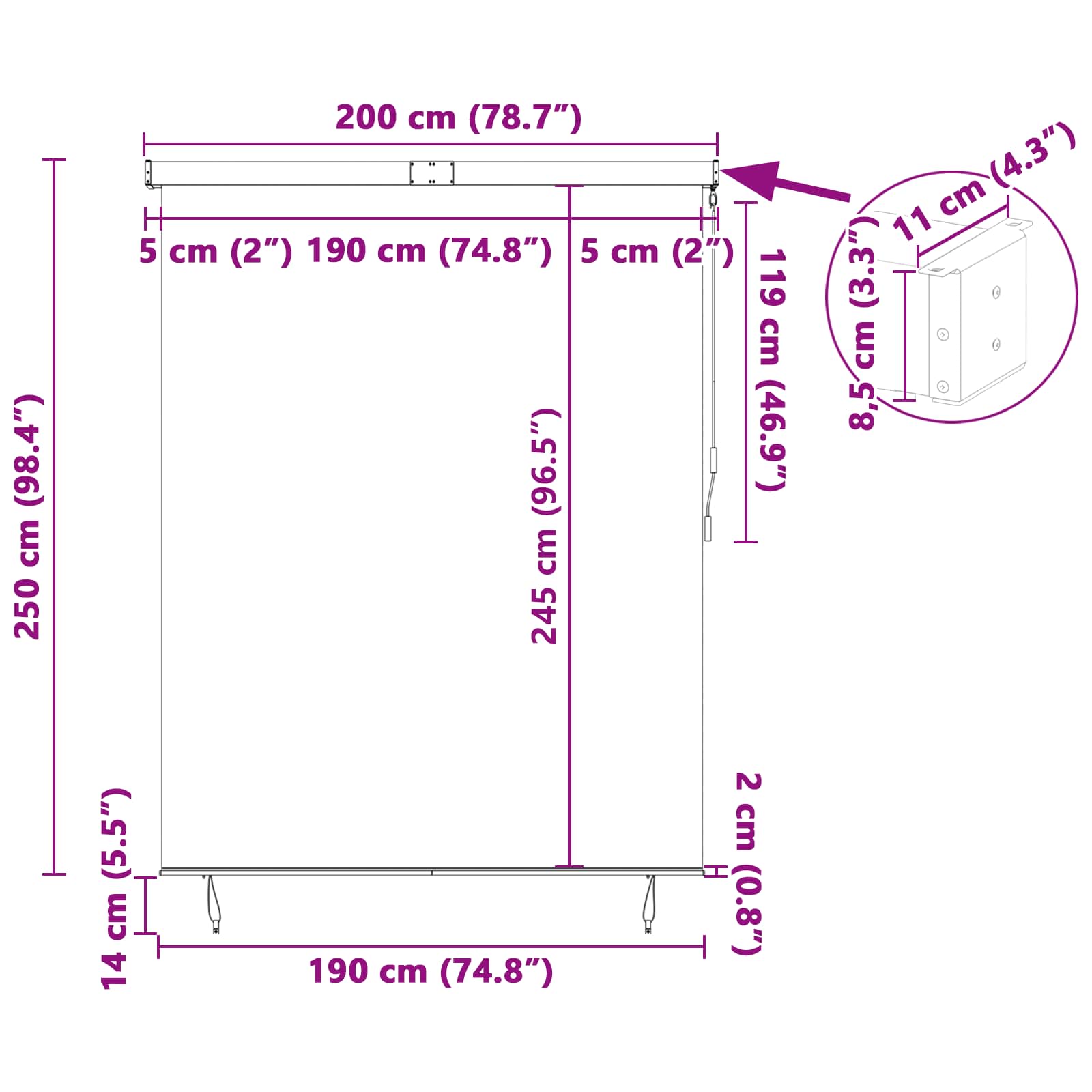 Välis Rulli Kardin Triibuline cream 200 x 250 cm kangas 11 Kõik vajalik sinu aeda ja koju! Välis Rulli Kardin Triibuline cream 200 x 250 cm kangas - Image 11