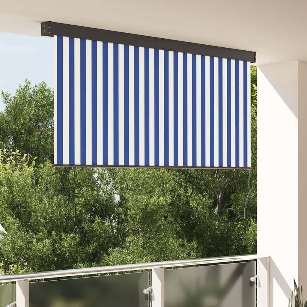 välised rullkardinad - 220 x 250 cm, sinine ja valge.