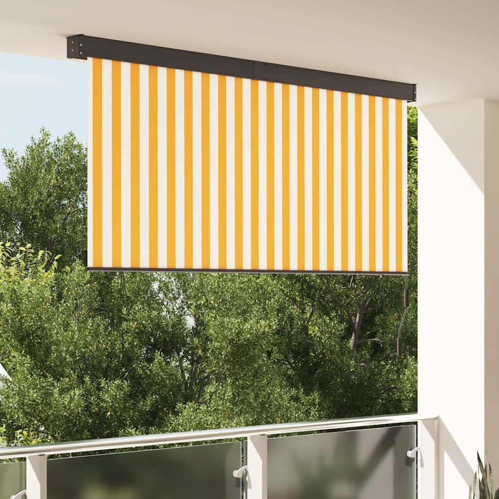 Välised rullkardinad - 220 x 250 cm valges ja oranžis.