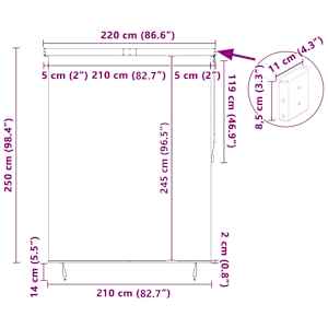 Roleta Oranžová a hnědá 200 x 250 cm Textil a hliník - obrázek 4