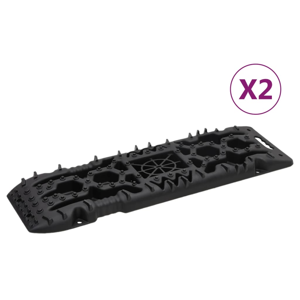 Planches de traction 2 pc Noir 107x31x7 cm Nylon
