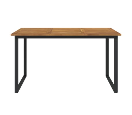 vidaXL Mesa jardim c/ pernas em forma de U 140x80x75 cm ac&aacute;cia maci&ccedil;a