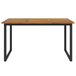 vidaXL Mesa jardim c/ pernas em forma de U 140x80x75 cm ac&aacute;cia maci&ccedil;a
