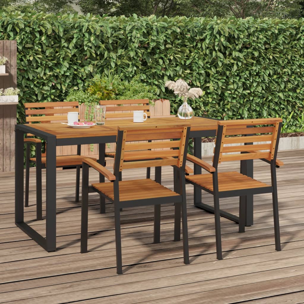 Gartentisch mit Beinen in U-Form 160x80x75 cm Massivholz Akazie kaufen