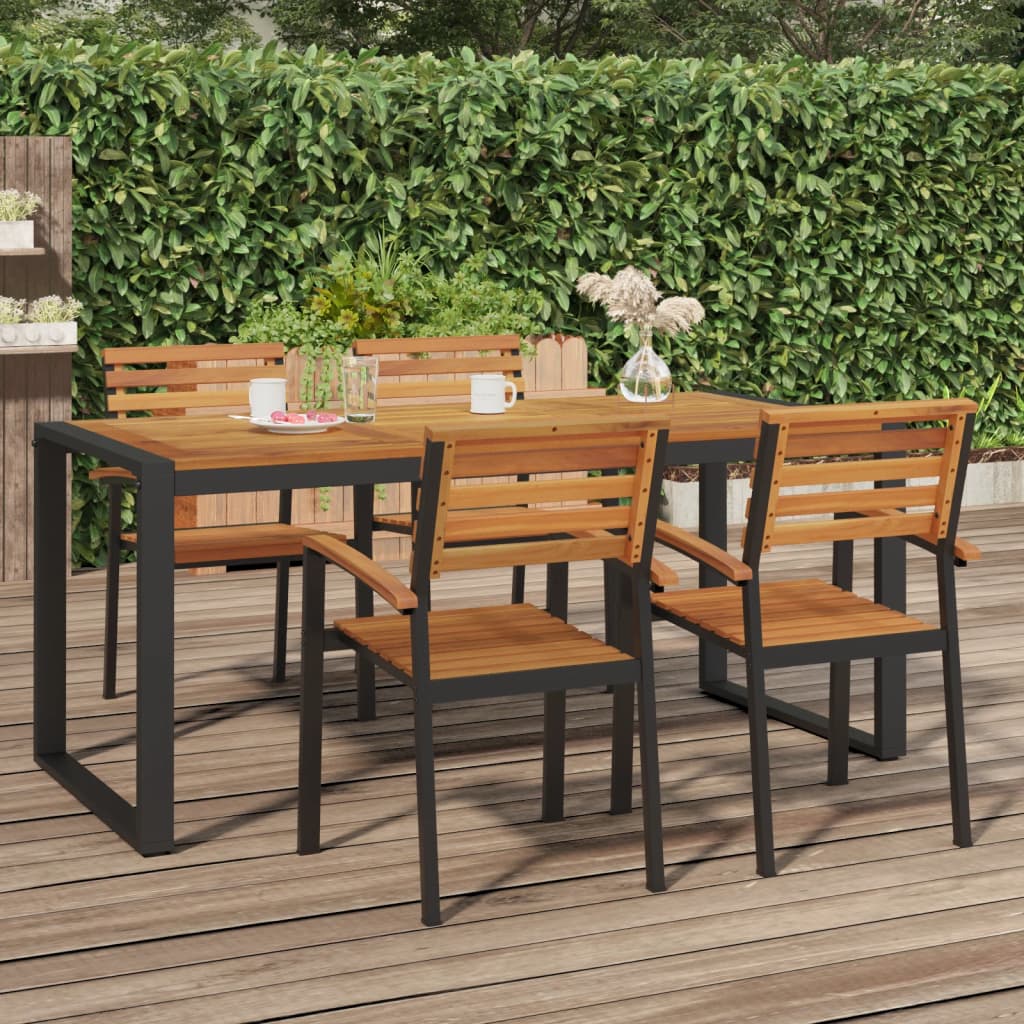 vida XL Gartentisch mit Gestell U-Form 180x 90x 75 cm Akazie Massivholz