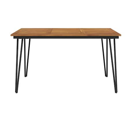 vidaXL Tuintafel met haarspeldpoten 140x80x75 cm massief acaciahout