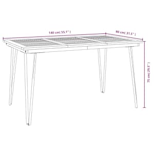 Zahradní stůl s nohami typu hairpin 140x80x75 cm masivní akácie - obrázek 8