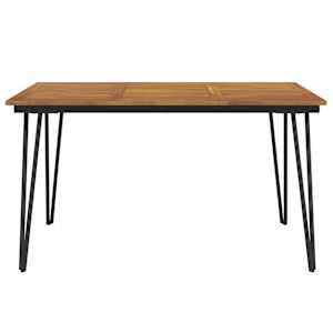 vidaXL Tuintafel met haarspeldpoten 140x80x75 cm massief acaciahout