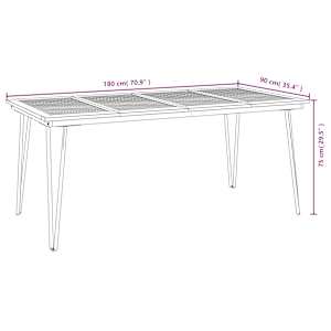 Zahradní stůl s nohami typu hairpin 180x90x75 cm masivní akácie - obrázek 8