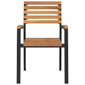 Stohovatelné zahradní židle 2 ks masivní akáciové dřevo a kov - obrázek 4