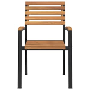 Stohovatelné zahradní židle 4 ks masivní akáciové dřevo a kov - obrázek 4