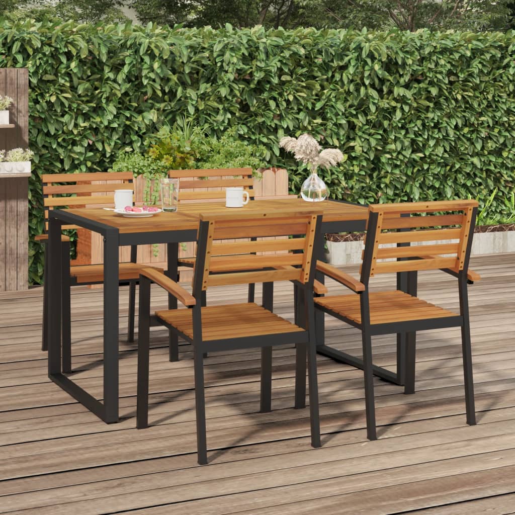 Stackable Chairs Stacking Dining Chair Lounge Chairs Solid Wood Acacia vidaXL